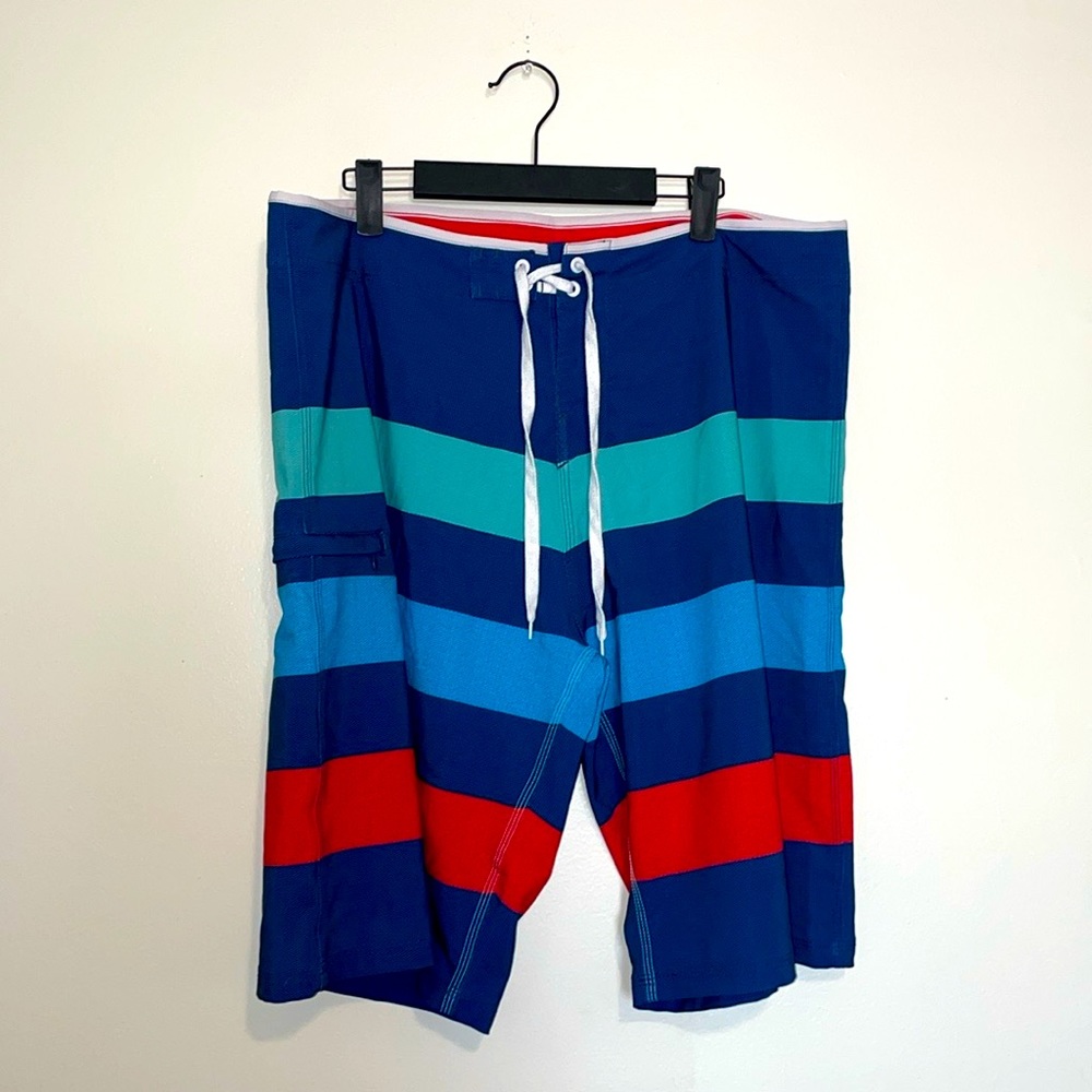 Burnside | Blue Striped Swimsuit Shorts Size 36
